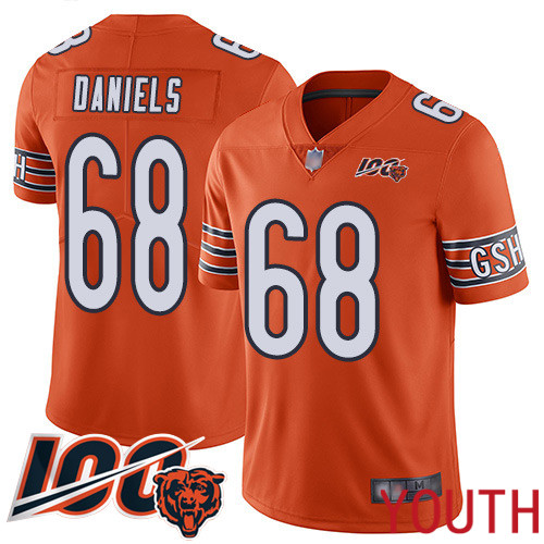Chicago Bears Limited Orange Youth James Daniels Alternate Jersey NFL Football #68 100th Season